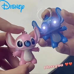 Llavero LED Original de dibujos animados de Disney, figura de acción de Lilo & Stitch, modelo de Stitch, muñeco con frase 