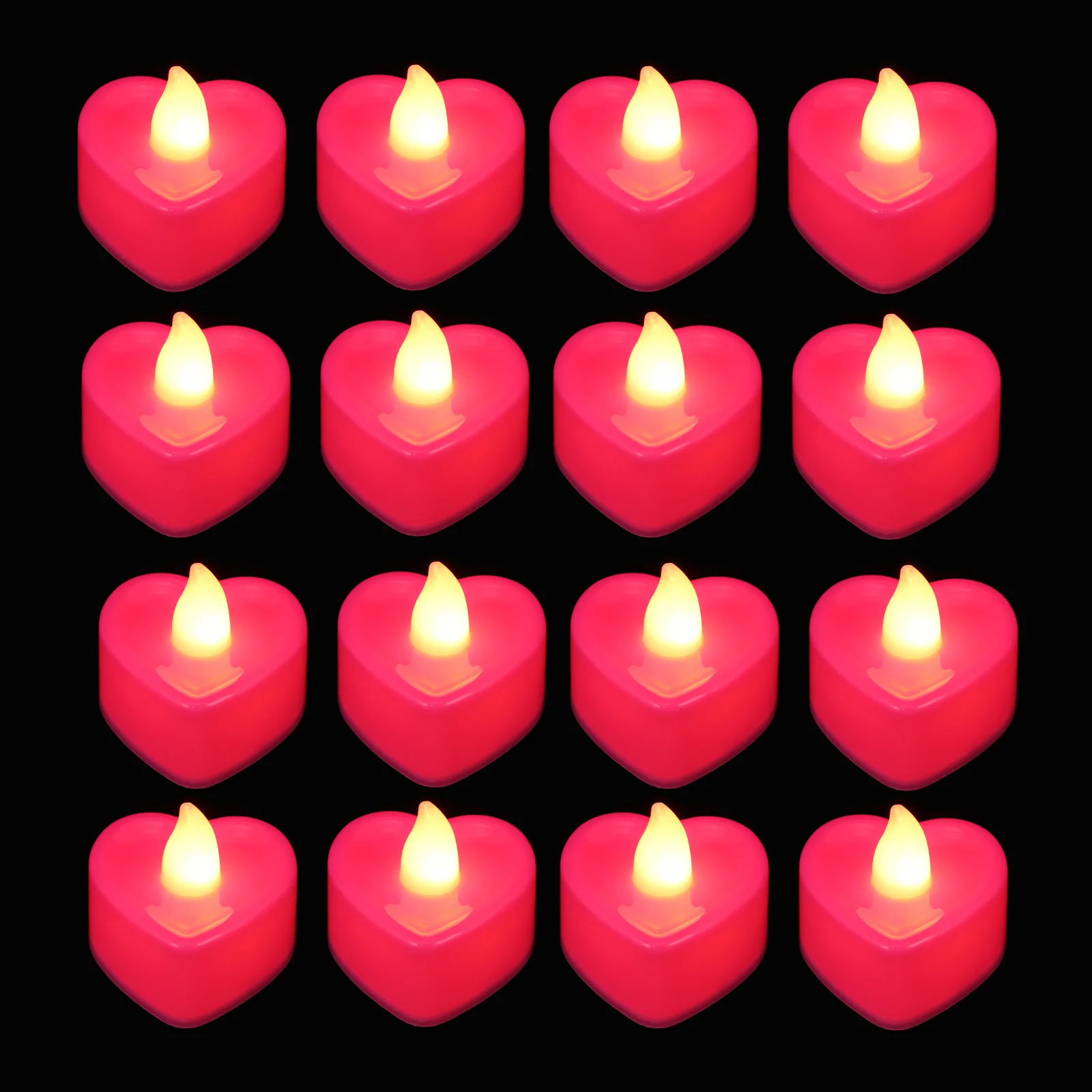 24 قطعة شكل قلب LED ضوء كهربائي رومانسي عديمة اللهب مصباح صغير سطح المكتب الديكور سطح المكتب زخرفة #3