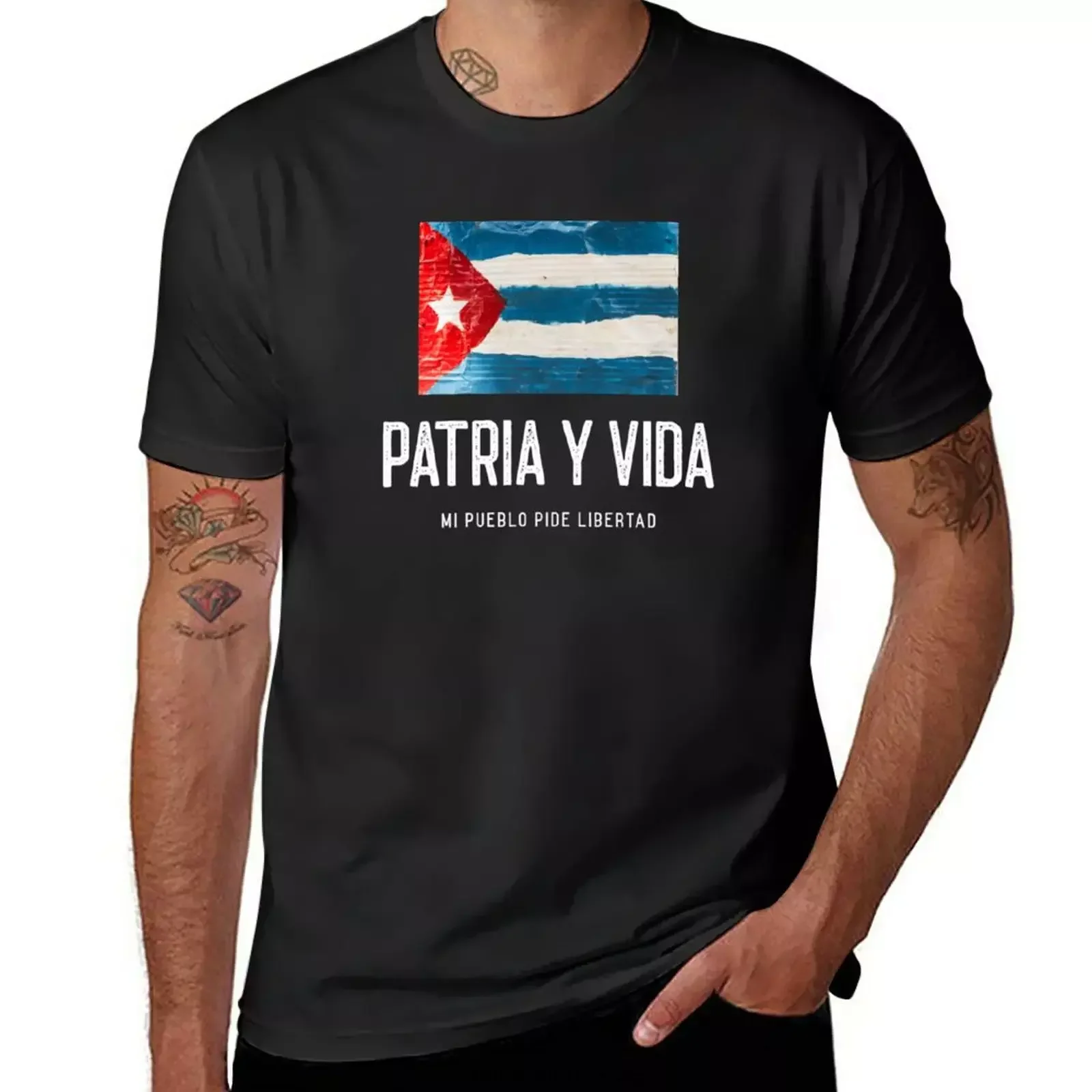 PATRIA Y VIDA - MI CUBA PIDE LIBERTAD T-Shirt summer top kawaii clothes cute clothes oversized t shirt men