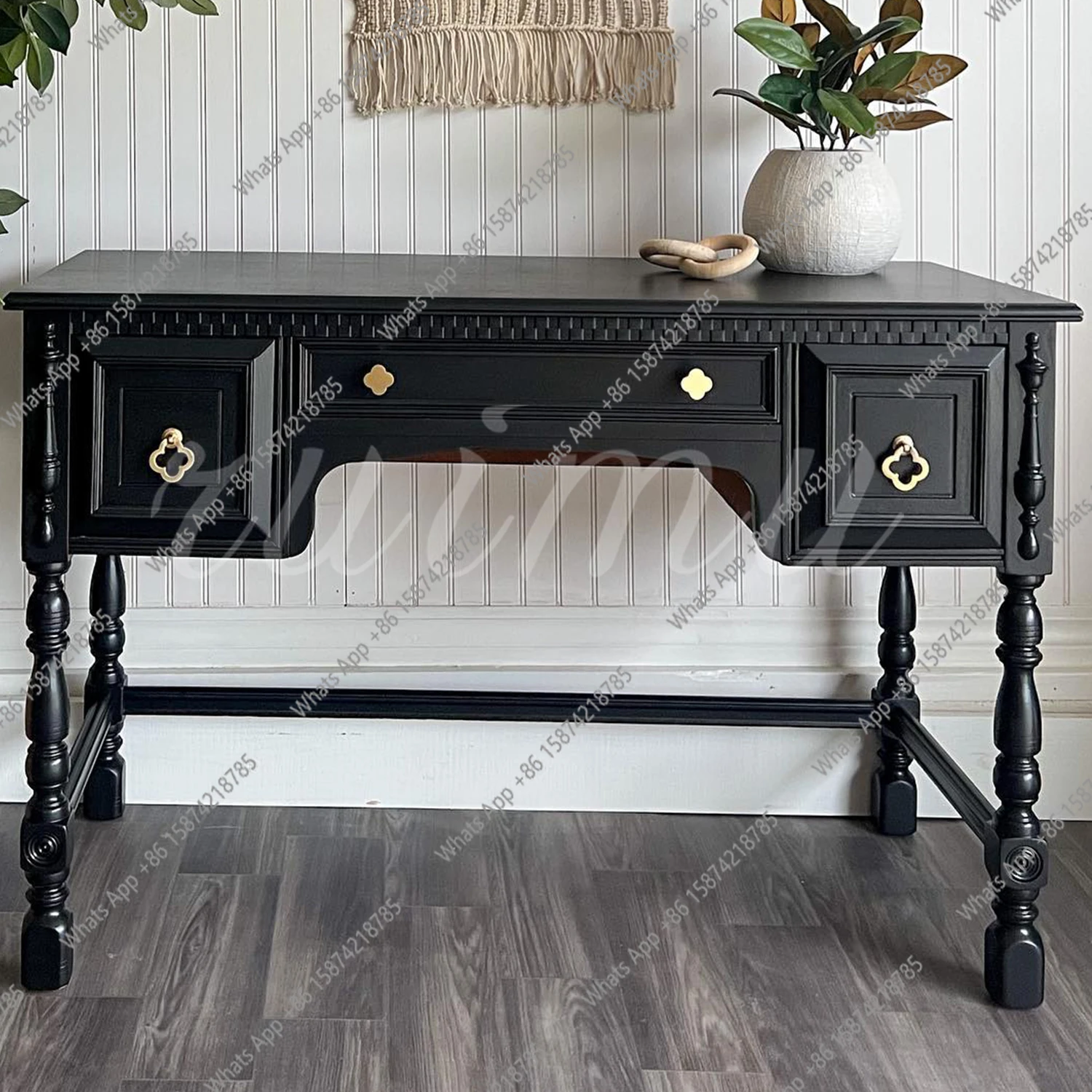 

Французский антикварный письменный стол из цельного дерева в стиле ретро, простой американский стол для спальни