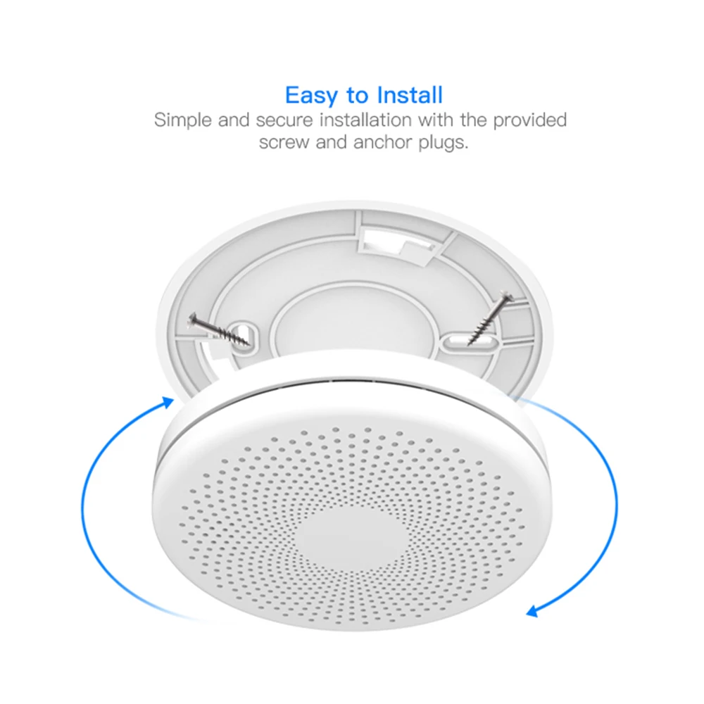 CPVAN-Fumaça e Monóxido de Carbono Detector, CO Alarm Sensor, Sound Alert, Combinação Detector, Proteção de Segurança, Tuya, WiFi, 85dB, 2 em 1