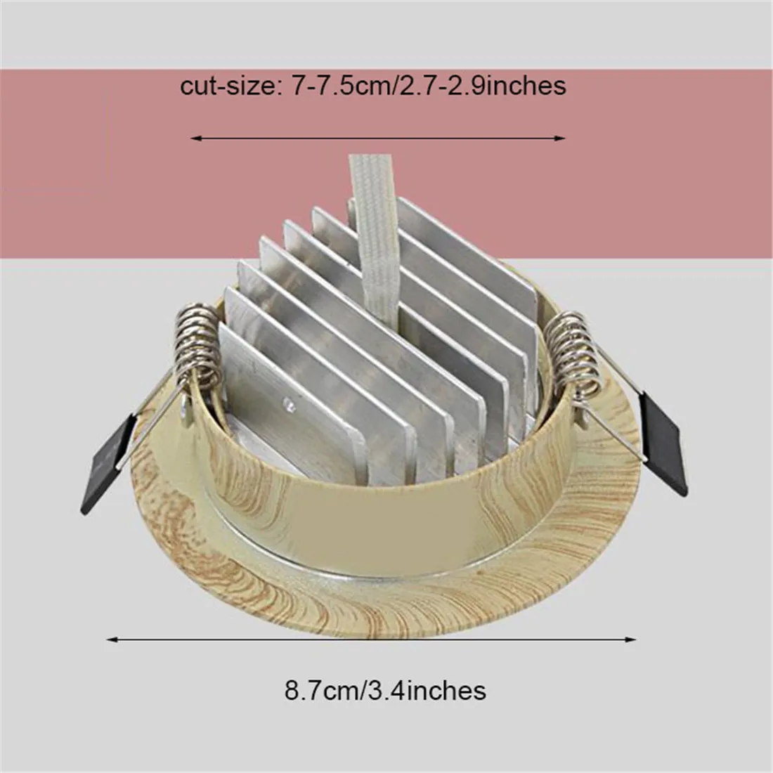 Lámpara led de techo de madera, iluminación moderna de 5W, ajustable, para sala de estar, dormitorio y baño