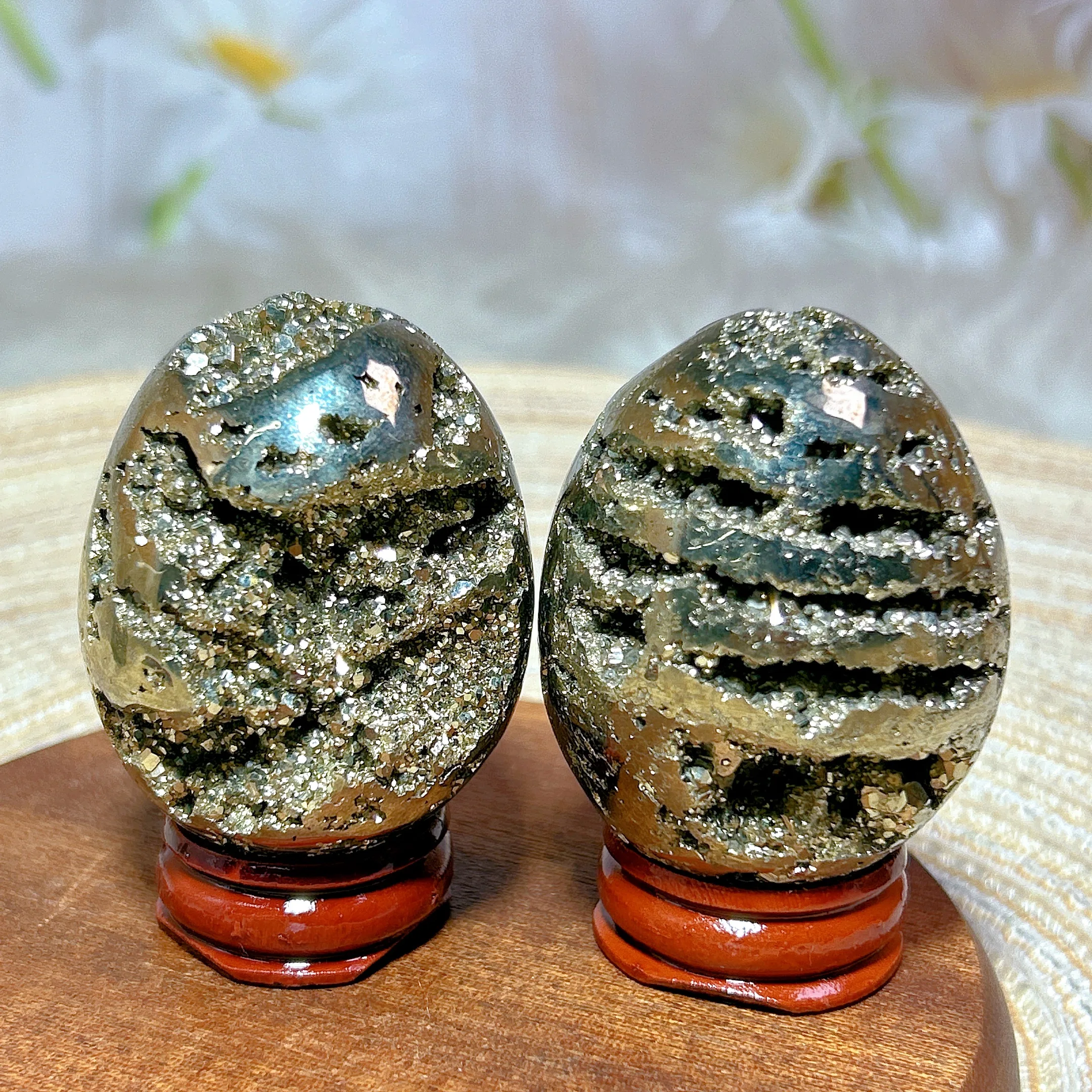 Natural Crystal Pyrite Geode Eggs High Quality Ore Mineral Precious Stone Home Desk Decoraions Sculpture Gift