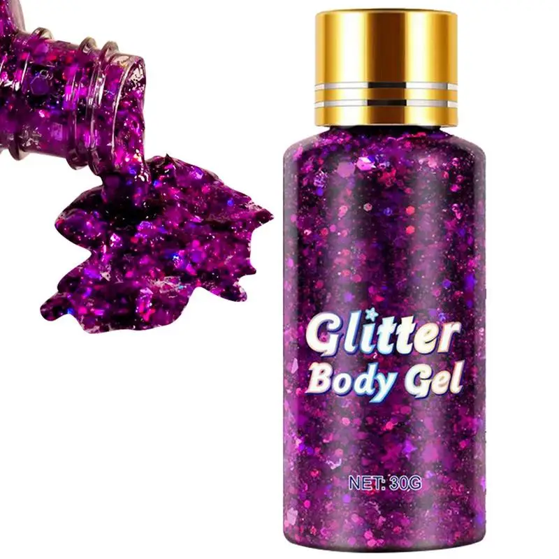 Corpo glitter gel fácil aplicar e remover brilho gel sombra maquiagem robusta para rosto cabelo unhas cosméticos festival glitter maquiagem