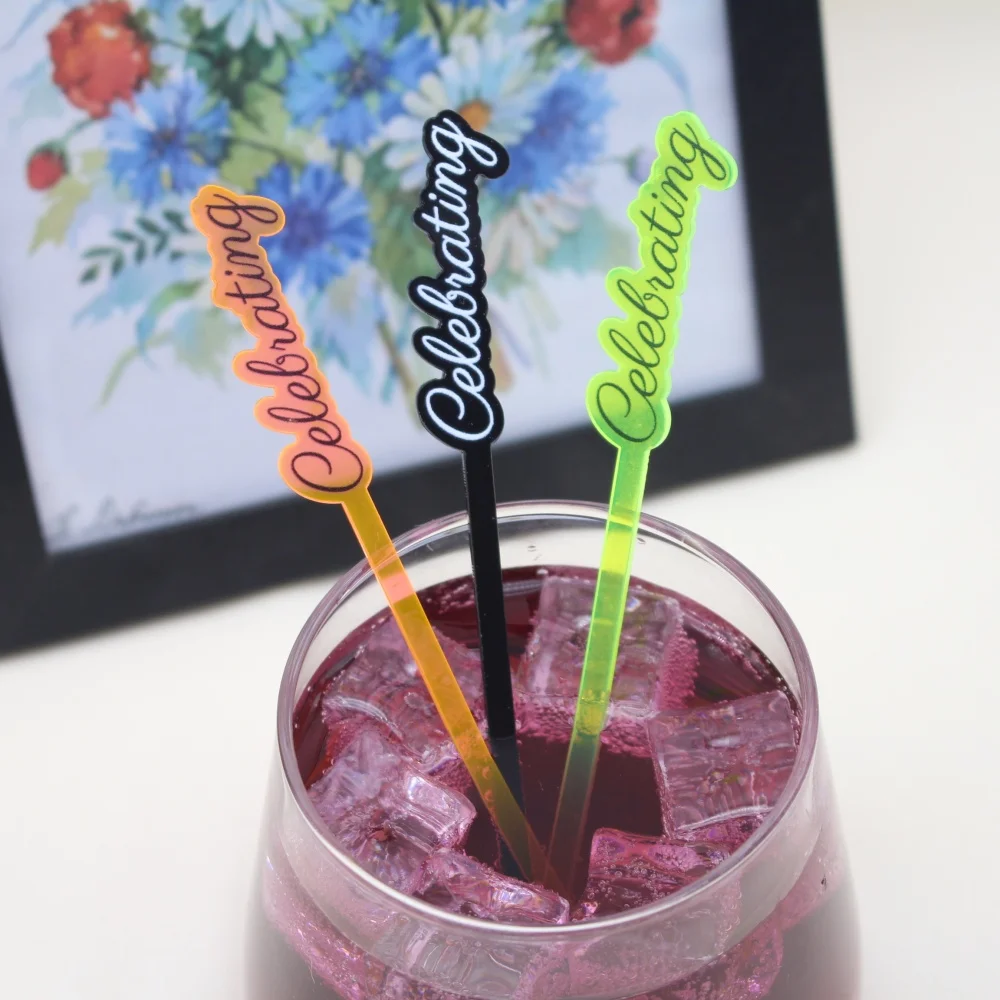 

Customized Text Drink Stirring Sticks Wedding Cocktail Stir Baptism Souvenir Table Decoration Personalized Acrylic Stir Sticks