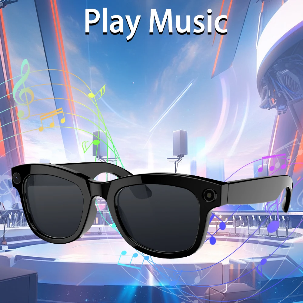 SENBONO AI gafas inteligentes Chat GPT 5MP cámara Bluetooth llamada asistente de voz gafas de Control de traducción en tiempo Real para hombres y mujeres