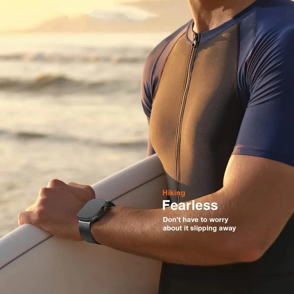 For Apple Watch Band 46mm 44mm 45mm 49mm 42mm Metal Magnetic Bracelet for Iwatch Series 10 9 7 8 5 6 SE Ultra2 Replacement Strap