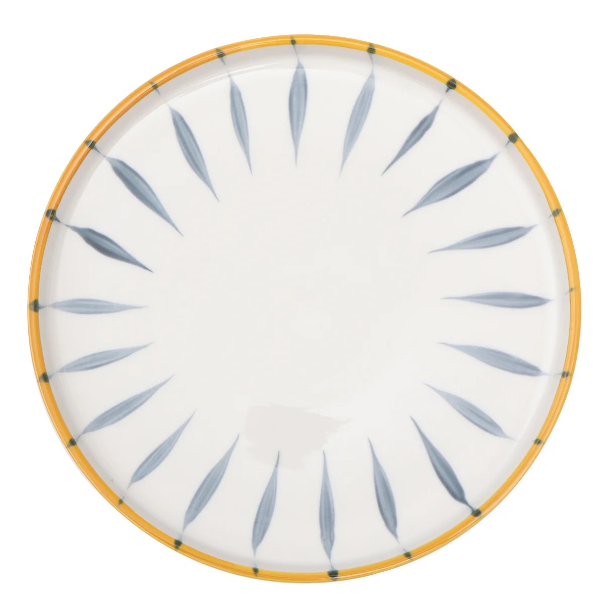 

1Pcs Retro Style Ceramic Plate Hand-Painted White Blue for Steak Dessert Fruit Safe for Home Restaurant Steak Plate