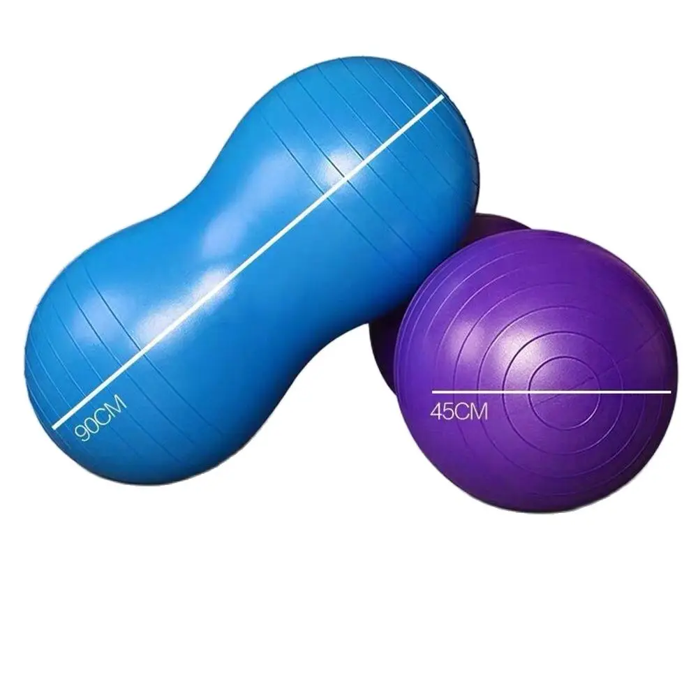 45x90cm Thicken Explosion-Proof PVC Peanut Capsule Yoga Ball for Beginner Fitness Weight Lose Sports Exercise