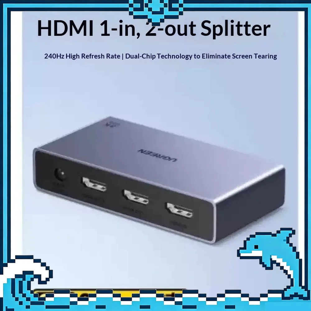 UGREEN CM694 HDMI 2.1 Splitter 1 in 2 Out 8K 60Hz Aluminum Dual Screen for Monitor TV Projector