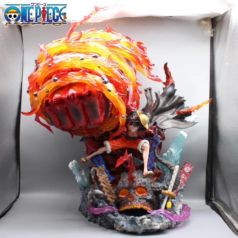 60cm Anime One Piece Monkey D Luffy Figure GK Gear Third