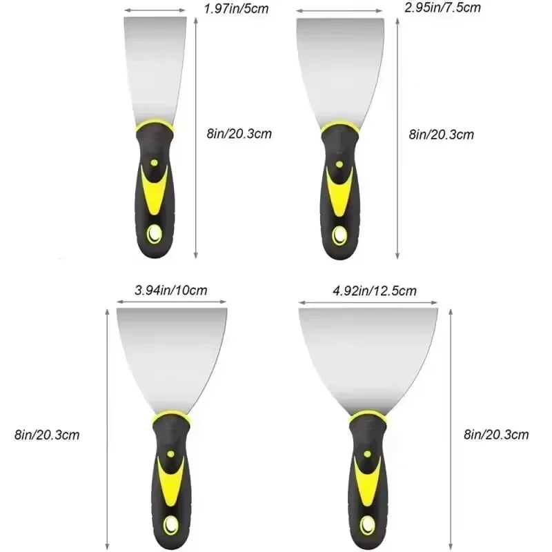 2/3/4/5 Inch Stainless Steel Putty Knife Scraper Shovel Paint Tools Construction Tools Household Industrial Blade Cleaning 2026
