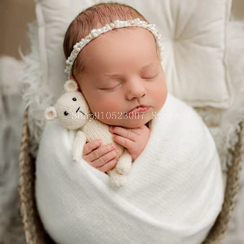 Newborn Photography Beautiful Beaded Hairband hair Accessories Head Flower props Baby Prop Photo Accessorie