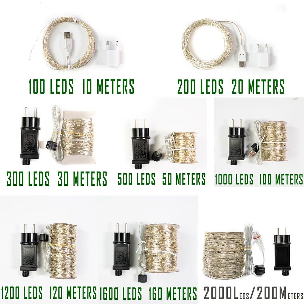 Guirxiété Lumineuse de Noël à 1000LED, Rideau en Fil d'Argent, Étanche, Décoration de ixde Vacances, 2024