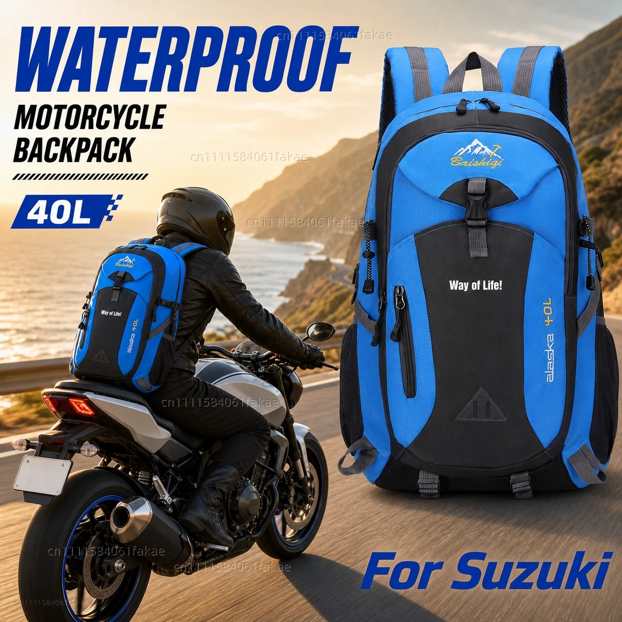 

for SUZUKI 650 VSTROM V STROM DL 650 DL XT DL650 650XT Motorcycle Backpack 40L Waterproof Travel Backpack Outdoor Hiking