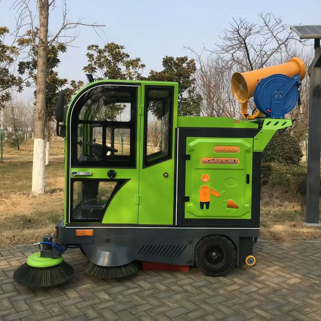 

Industrial street sweeper cleaning machine battery electric ride on road vacuum floor sweeper