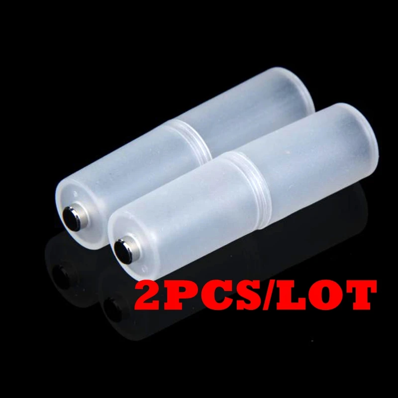 2Pcs AAA To AA Size Cell Battery Converter Adaptor Plastic AA Battery Storage Holder Battery Converter Case For AAA To AA