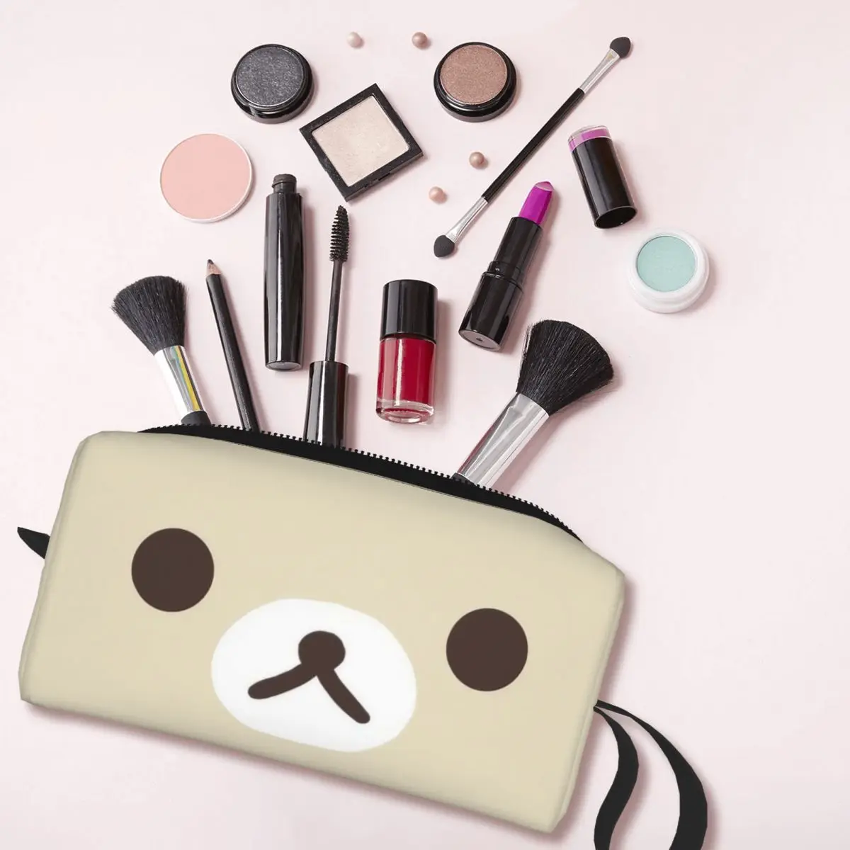 Korilakkuma Face Large Makeup Bag custodia impermeabile borse per cosmetici da viaggio rilakuma Organizer per Unisex