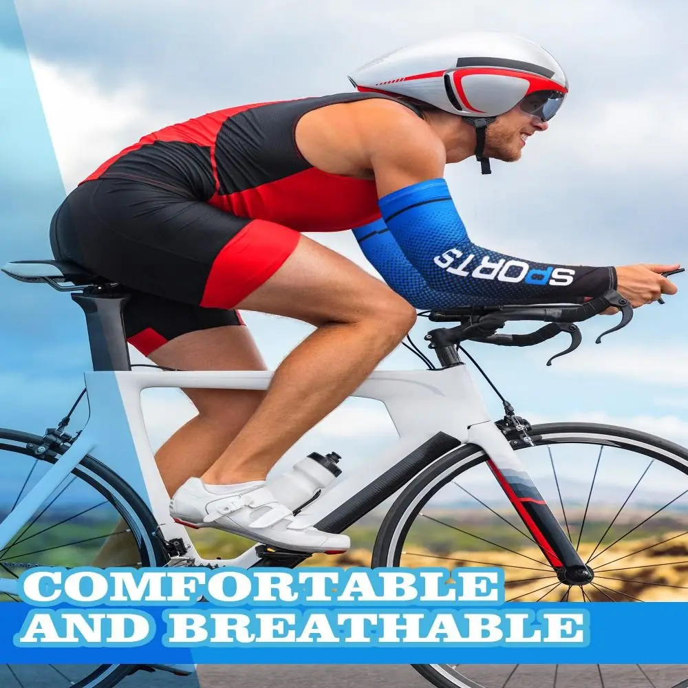 Upgraded Version Ice Silk Arm Covers Cooling Anti Slip UV Protection Sleeves Breathable Durable Sun Protection Sleeves Outdoor