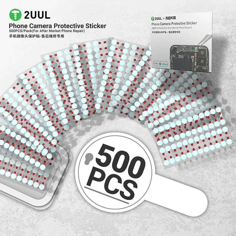 2UUL DA31 Front Camera Protective Sticker 500pcs/pack for Phones Repair Camera Dustproof Scratchproof Sticker Repair Tools