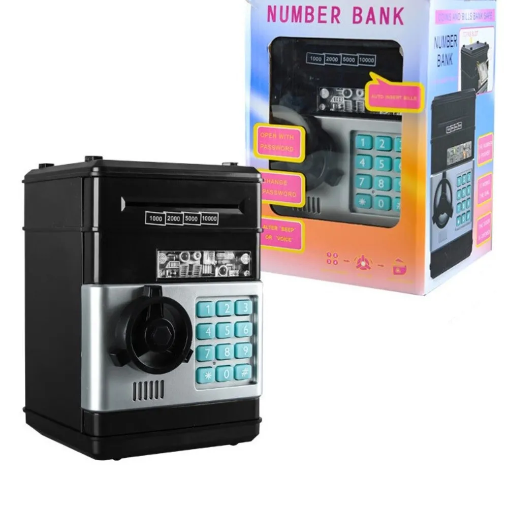 電子ロック 電子マネーセーフボックス デジタルキーパッド パスワード保護 子供用貯金箱 お金の保管 LEDディスプレイ