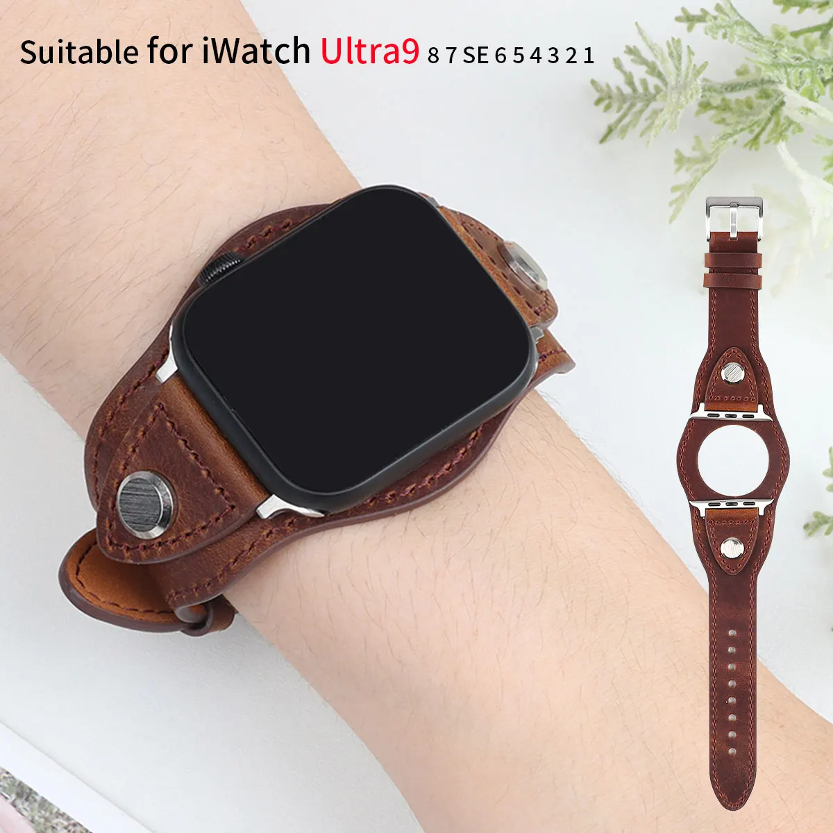 

Треснувший кожаный ремешок для моделей Apple Watch, прочный, новый для iwatch серии 987654321