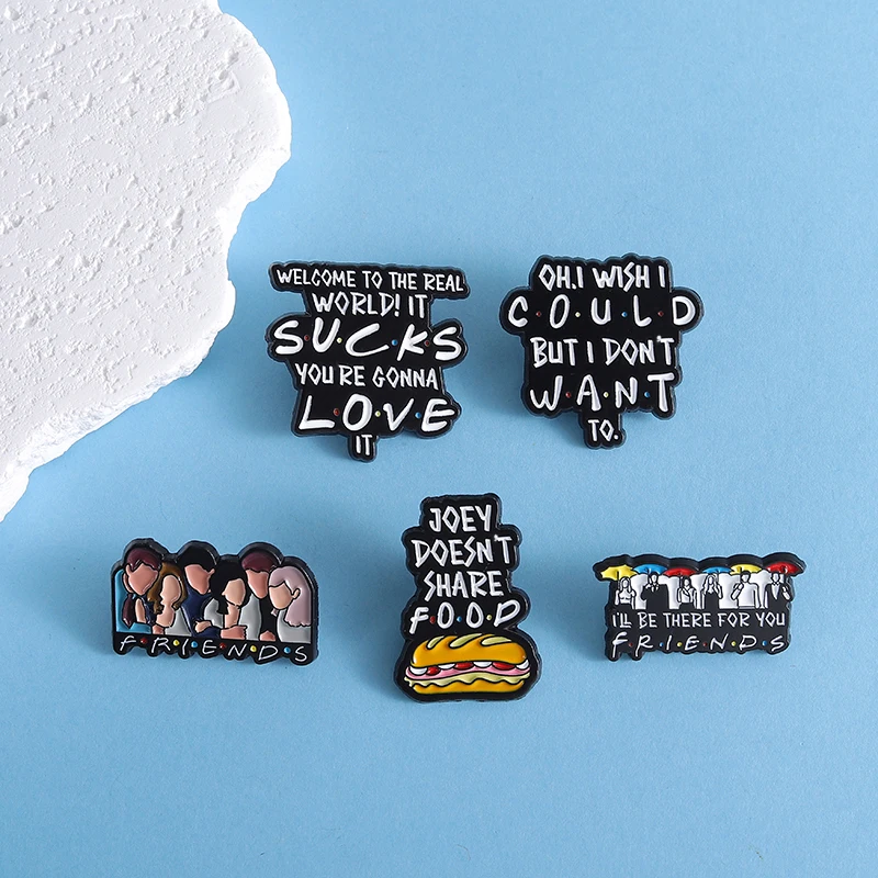 جوي لا يشارك دبابيس المينا الغذائية مرحباً في العالم الحقيقي تمتص أنك سوف تحبها بروش معدني حقيبة ظهر ذات طية صدر السترة شارة هدية #6