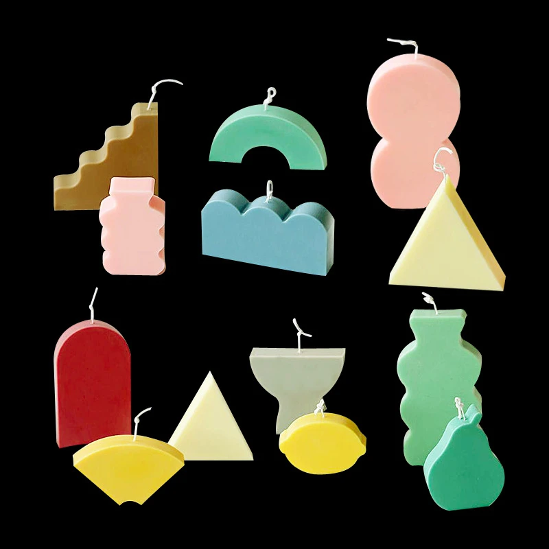 DIY Geometric Shape Aromatic Candles Mold Silicone Epoxy Resin Soap Mold Candle Making Wedding Gifts Craft Supplies Home Decor