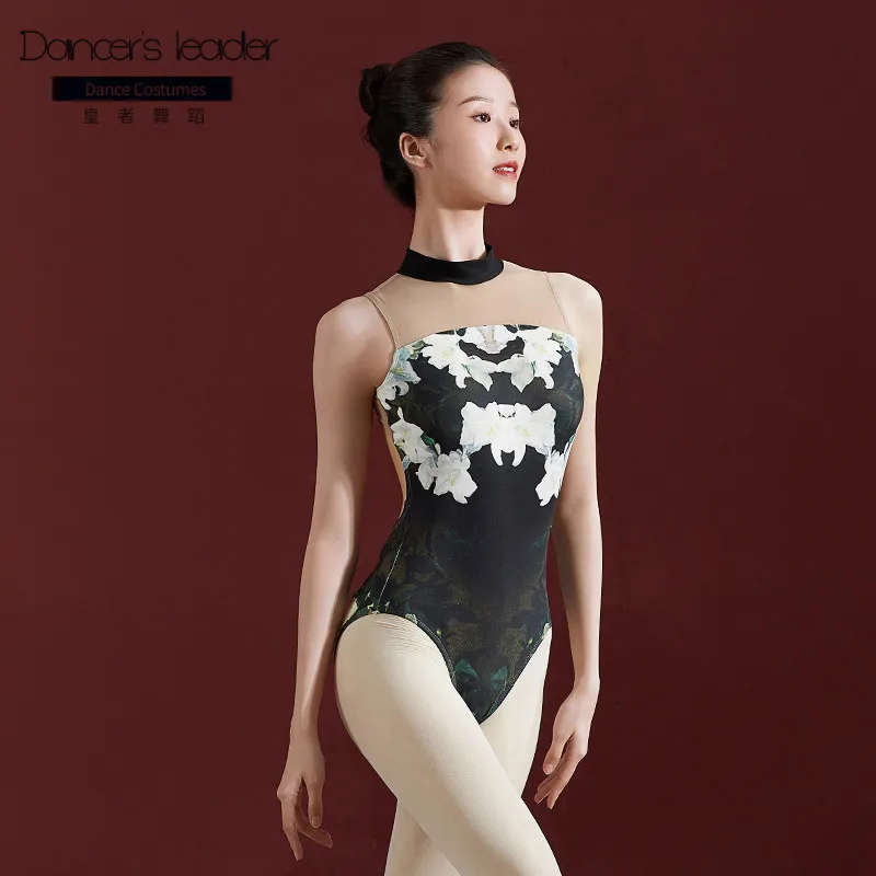 

Ballet Leotard For Women Print One Piece Gymnastics Swimsuit Chinese Dance Practice Costumes Adult Ballerina Costumes