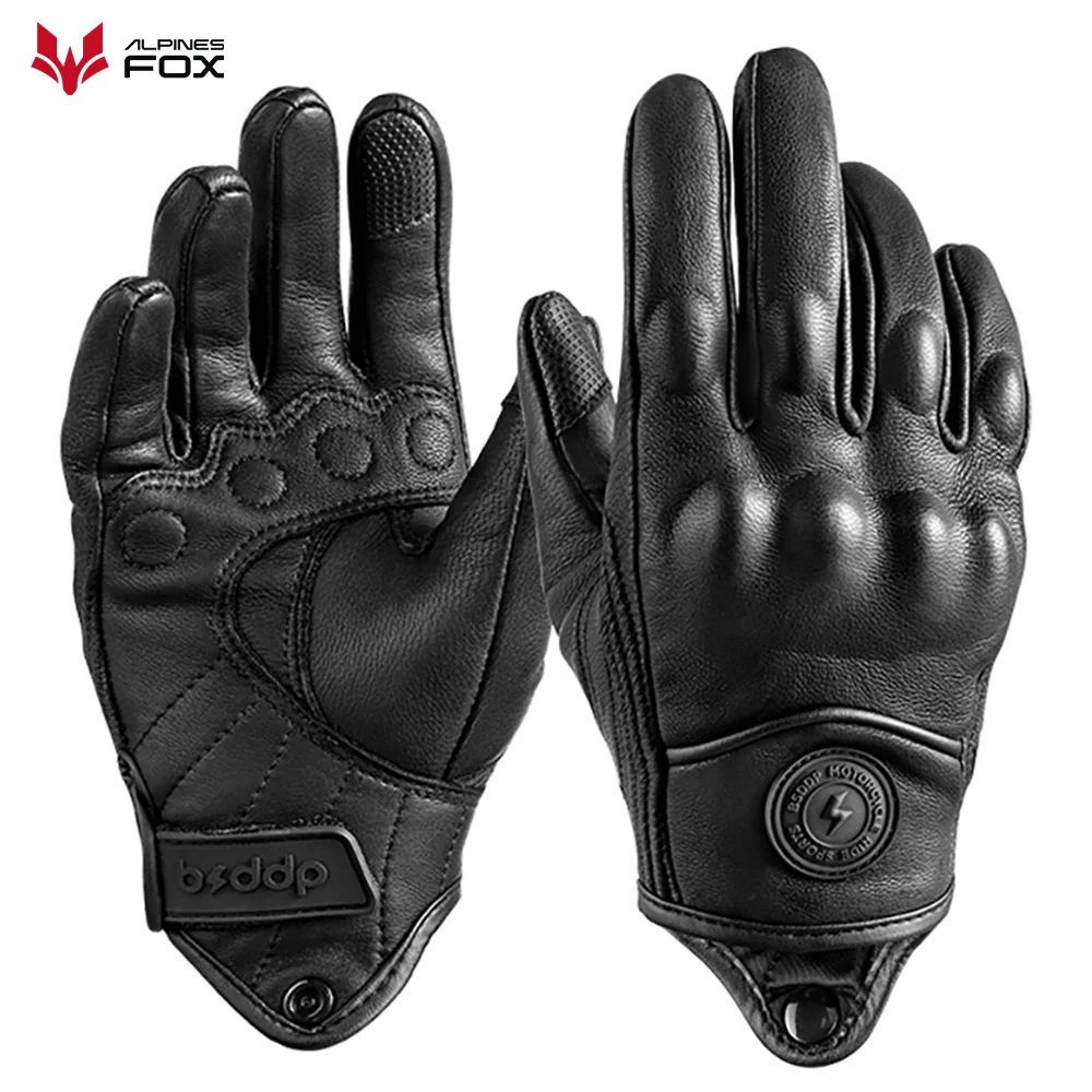

Goat Leather Motorcycle Gloves Men Women Retro Spring Summer Motorbike Waterproof Motocross Racing Street Riding Gloves
