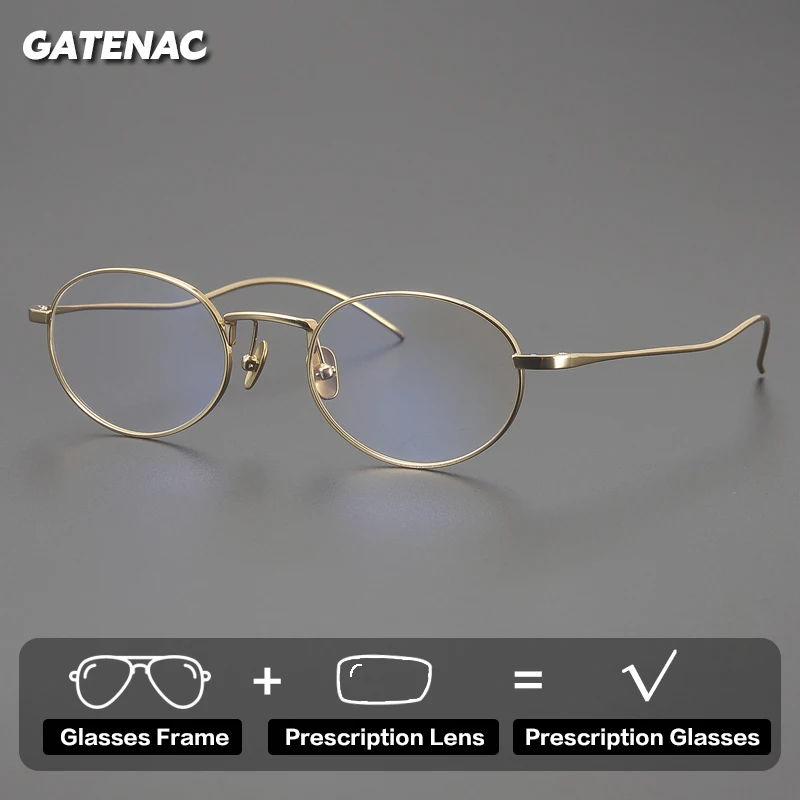 Gatenac Luxury Pure Titanium Prescription Glasses Men Progressive Photochromic Anti Blue Light Reading Glasses Women Eyewear