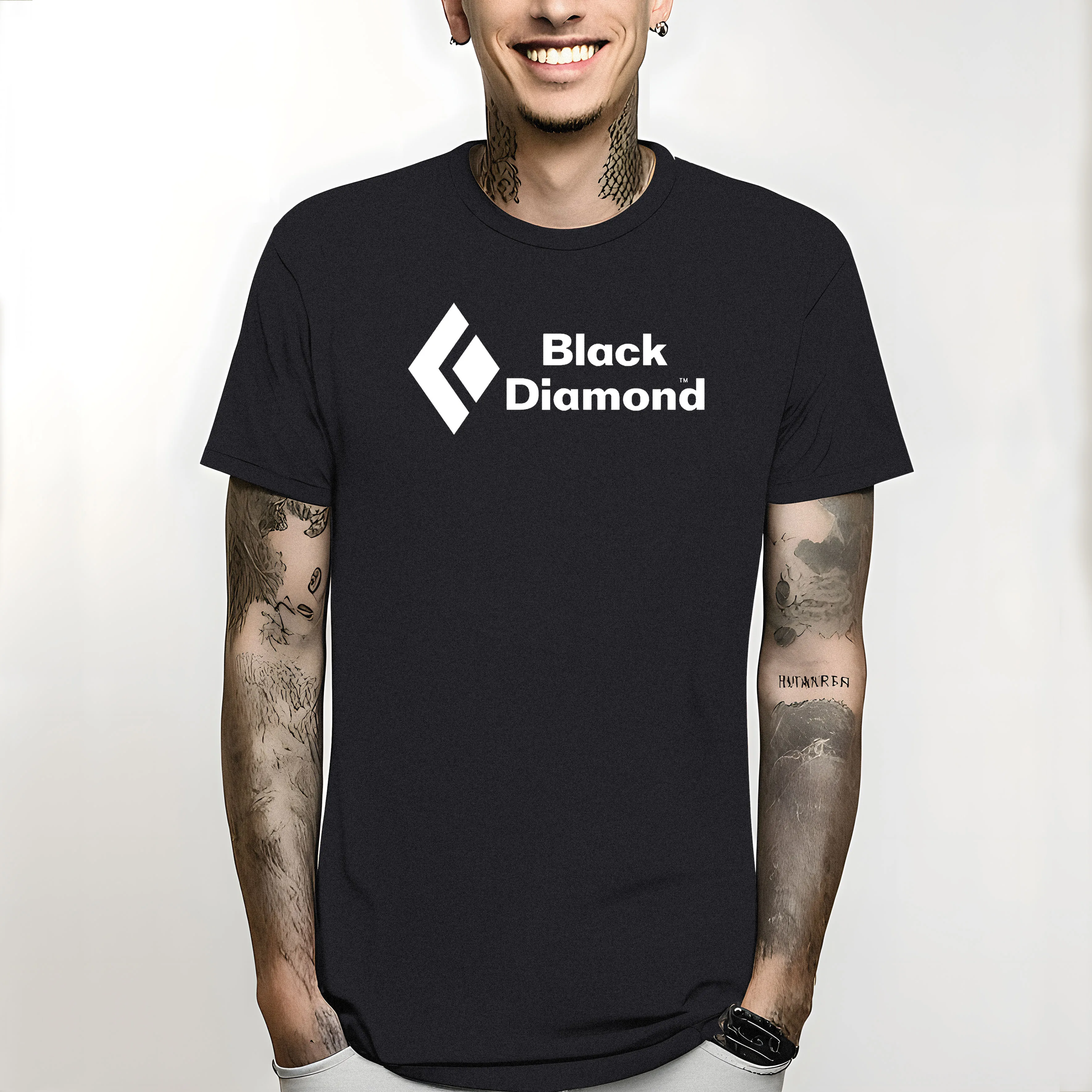 Ropa informal para hombre, camiseta de esquí y escalada con diamantes negros, camisetas vintage divertidas con estampado harajuku, tops de verano 2024, novedad de 2024