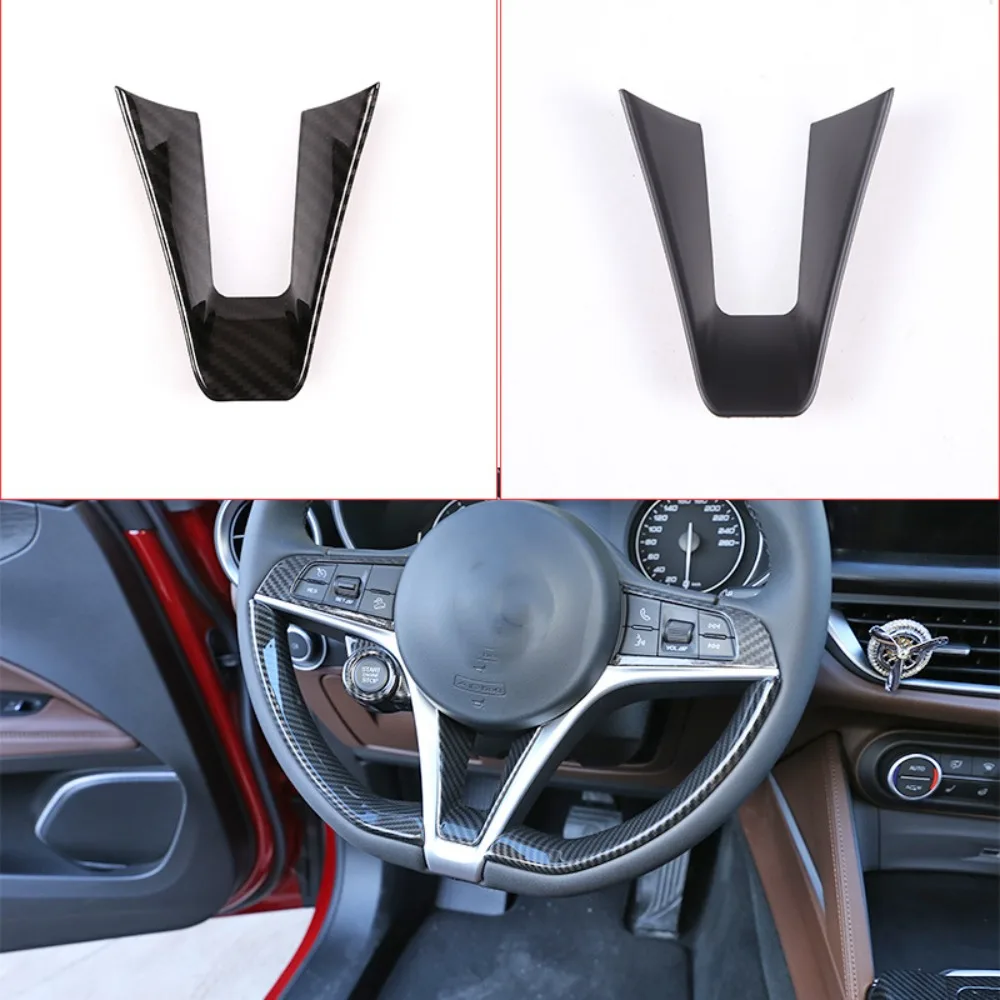 Interior Mouldings for Alpha interior modification accessories Giulia steering wheel U-shaped frame ABS 2017-2019