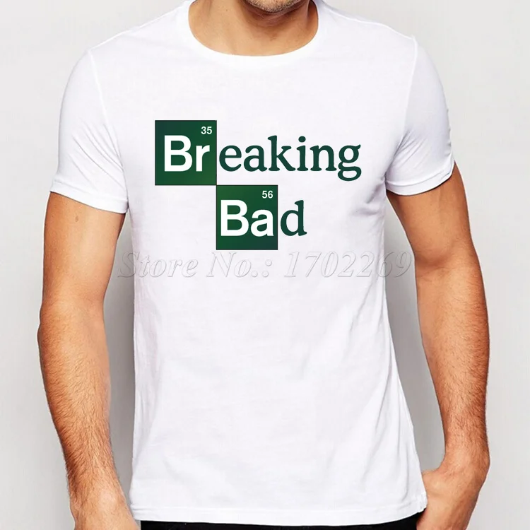 

Letter Printed Breaking Bad logo Men T Shirts Round Neck Short Sleeve Novelty Male Tops High Quality Boy Tee Shirts