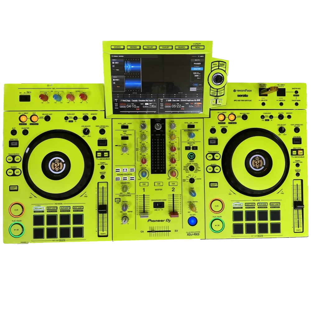 Film Xdjrx3 All-in-One Digital DJ Controller Disc Fully Surrounded by Multiple Colors membrane