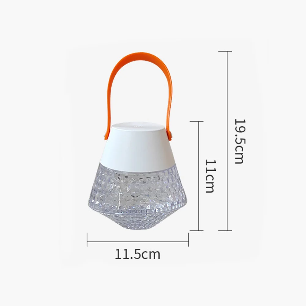 Recarregável LED Night Light para Camping ao ar livre, Luzes da noite, Crystal Light, Sombra Ambiance, Ultra Long Life, portátil