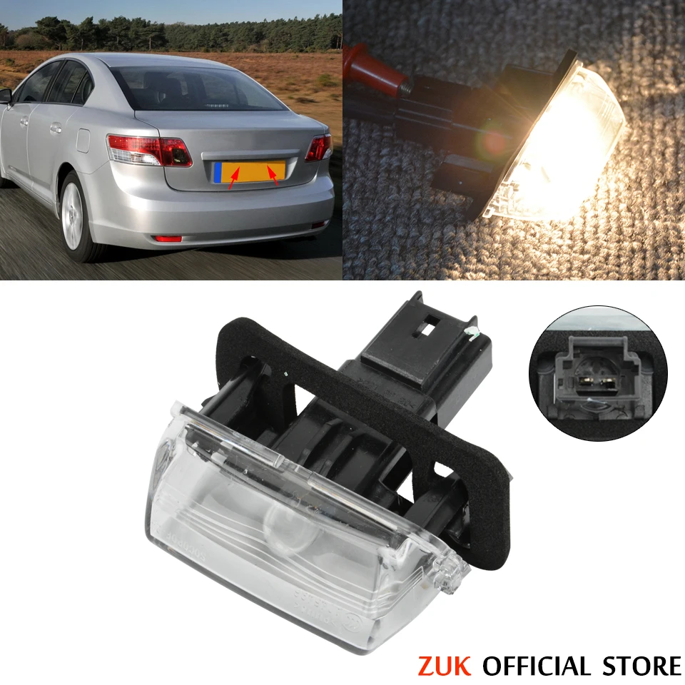 ZUK Rear License Plate Light Lamp For TOYOTA AVENSIS VERSO E`Z YARIS LEVIN CAMRY COROLLA AURIS OEM:81270-0F020 81270-02131