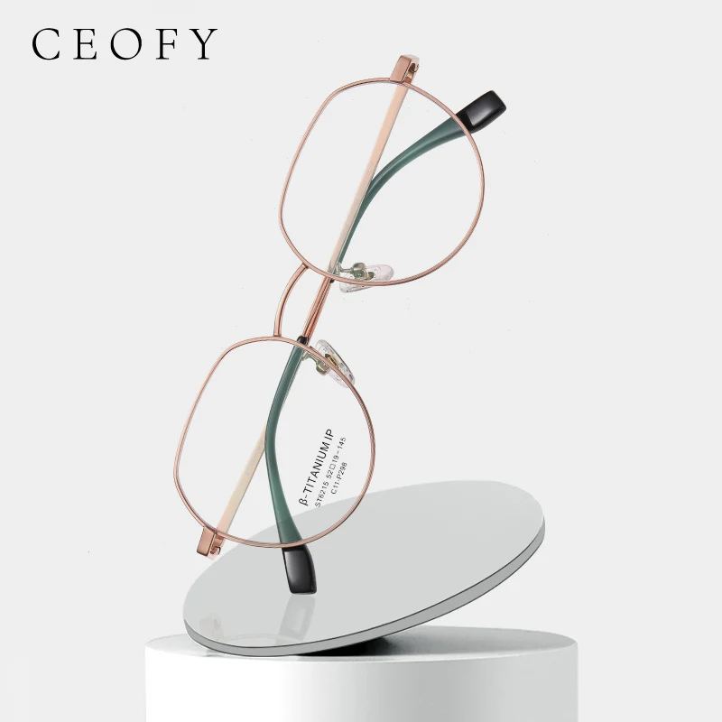 

Ceofy New Women Men Round Ultralight Titanium Eyeglass Frames Unisex Myopia Prescription Fashion Optiical Glasses Frame