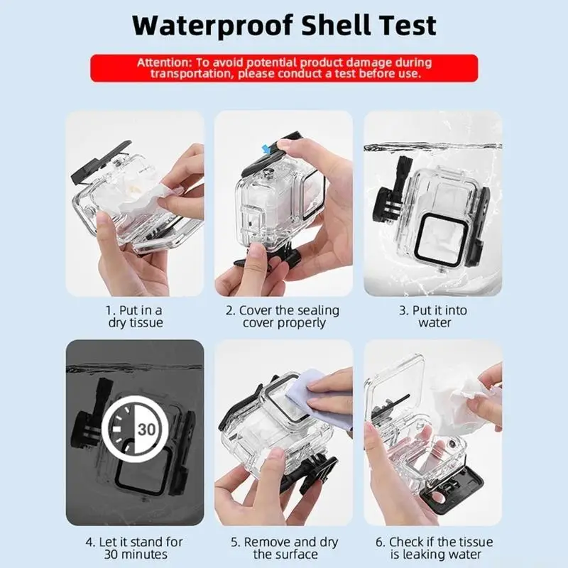 E56B 60M Dive Case Waterproof Housing for 360Ace Camera Under Water Divings Case for Capture and Protect Memories