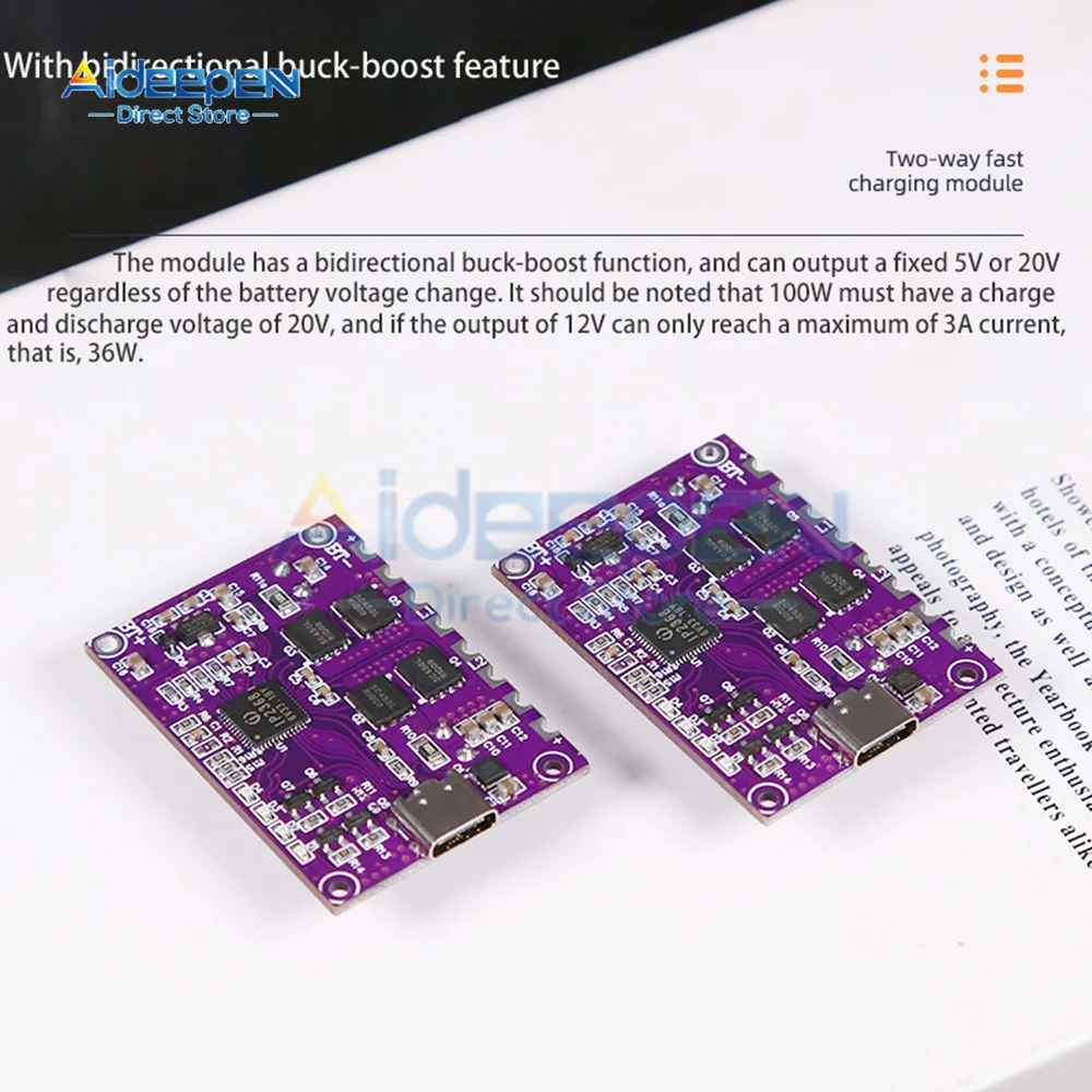 IP2368 Bidirectional 100W Fast Charging Module Buck-Boost Type-c Interface 4S Lithium Battery High-Power Fast Charging Board