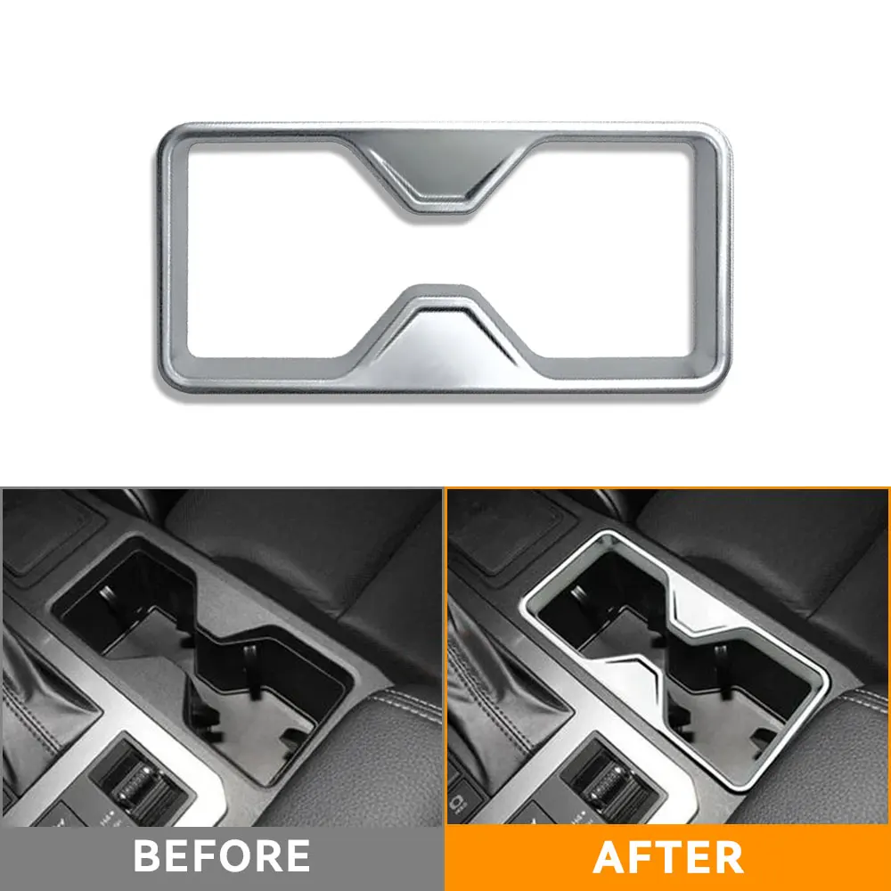 

ABS Car Central Water Cup Holder Cover Interior Silver Accessories For Toyota Prado Landcruiser LC250 2024