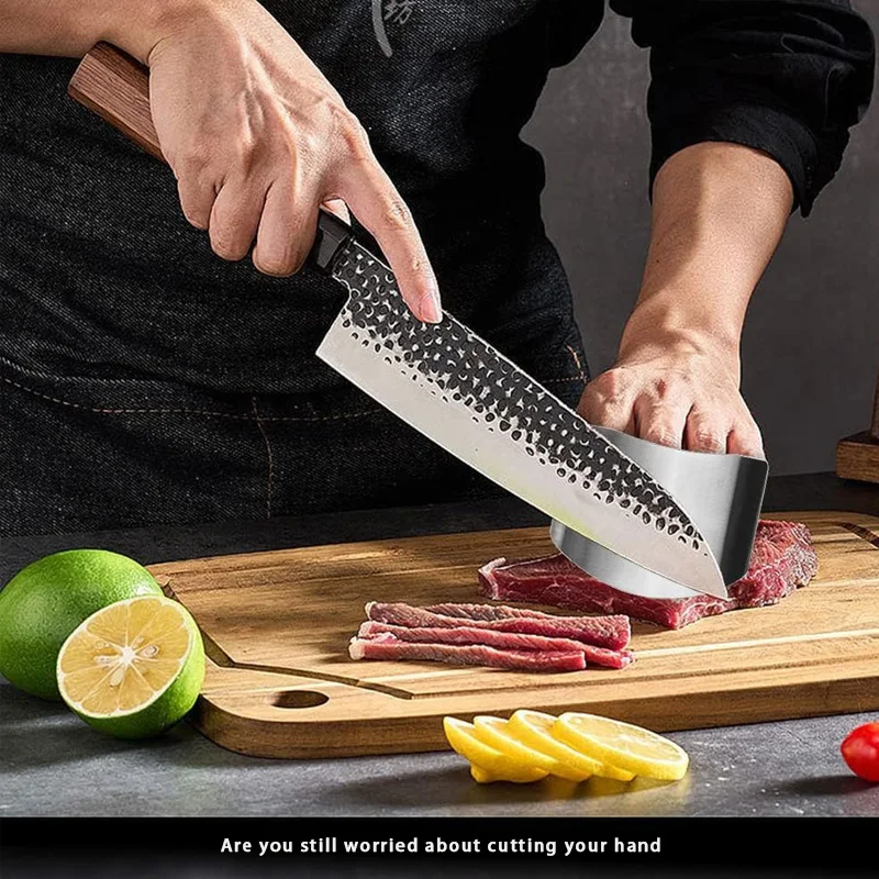 

Stainless steel hand guard - Kitchen anti-cutting vegetable protector, adjustable for cutting vegetables, meat and fruits