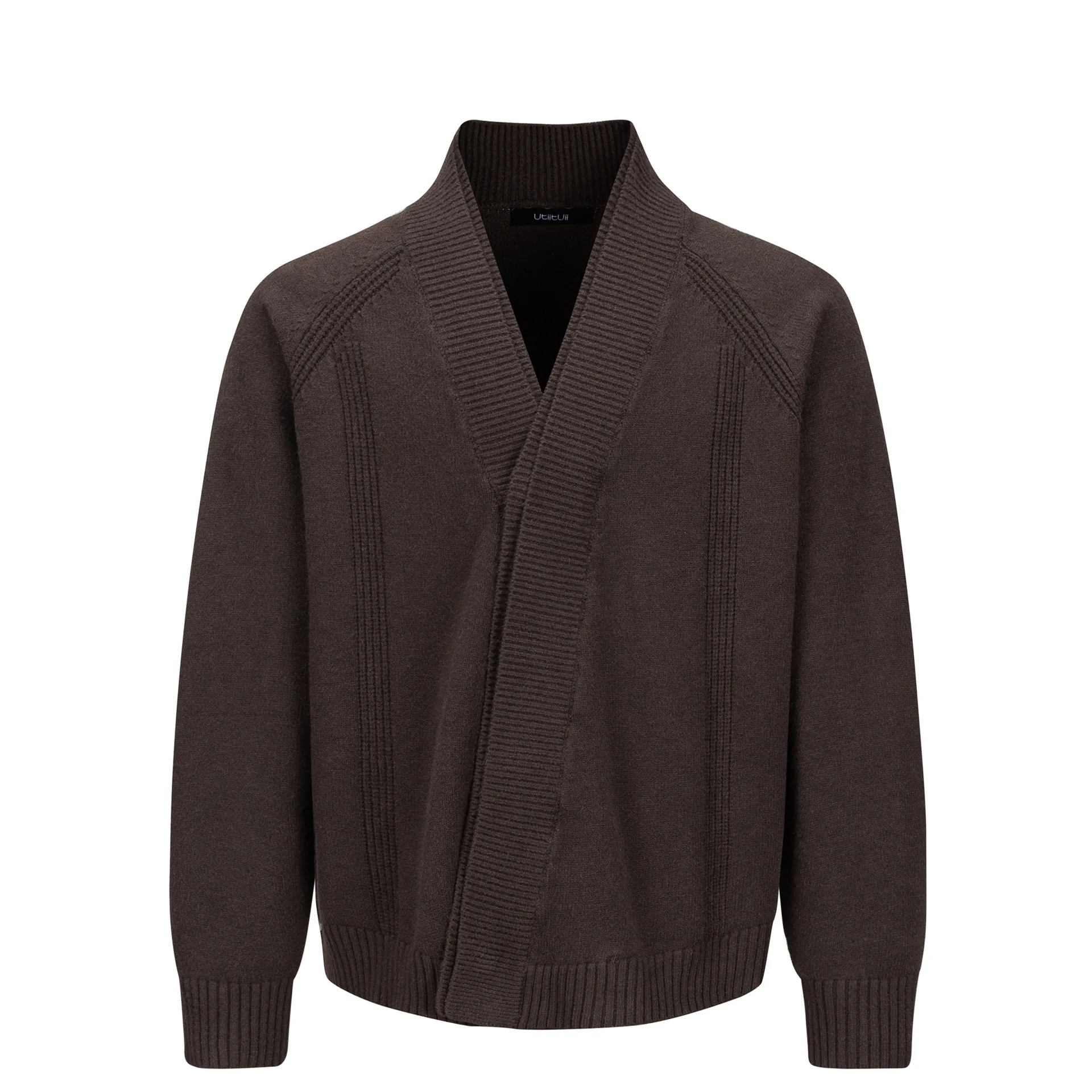 New Chinese Style Japanese Retro Knitted Taoist Robe Cardigan Unisex Loose Fit Old Money V-Neck Sweater Couple Casual Outerwear
