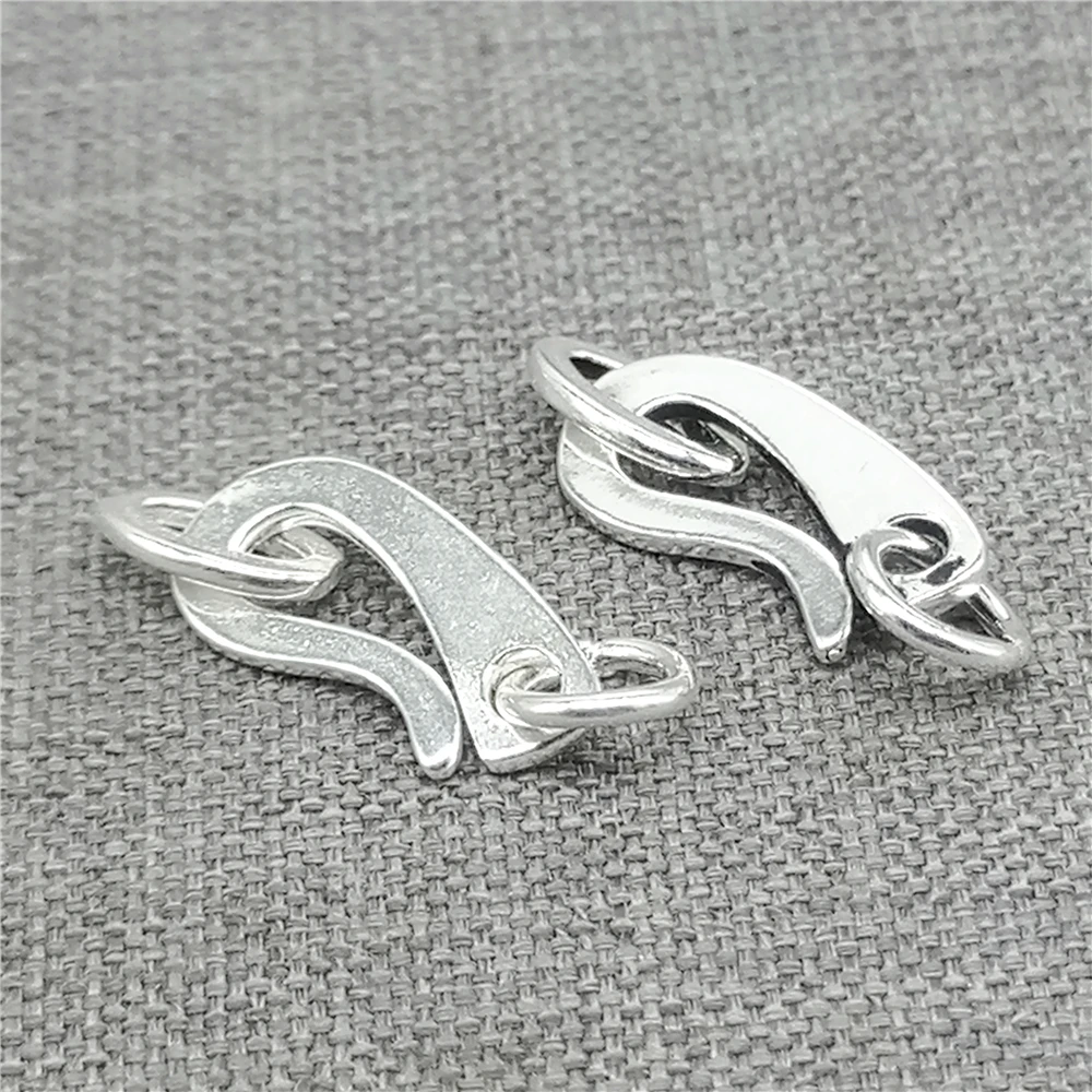 2 Pieces of 925 Sterling Silver Hook Clasps with Closed Jump Rings for Bracelet Necklace