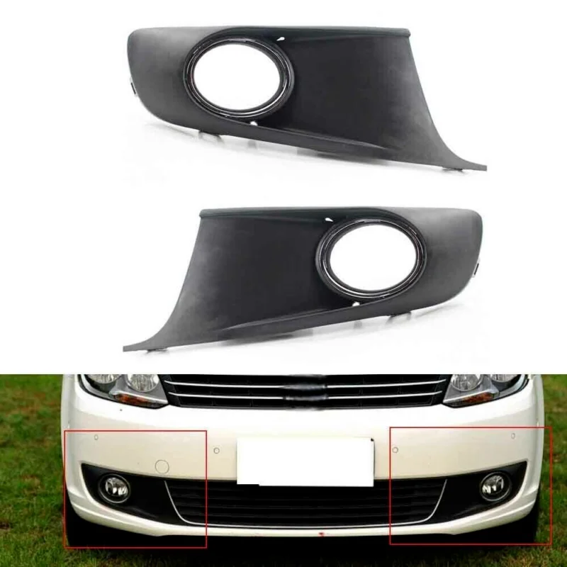 

Pair Front Bumper Fog Light Grille Grill For VW Touran CADDY 10-15 1T0853665P