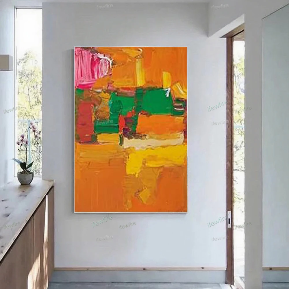 

Original 100% Handmade Golden Leaves Modern Oil Painting On Canvas Gold Foil Wall Art Pictures For Living Room Home Decor Poster