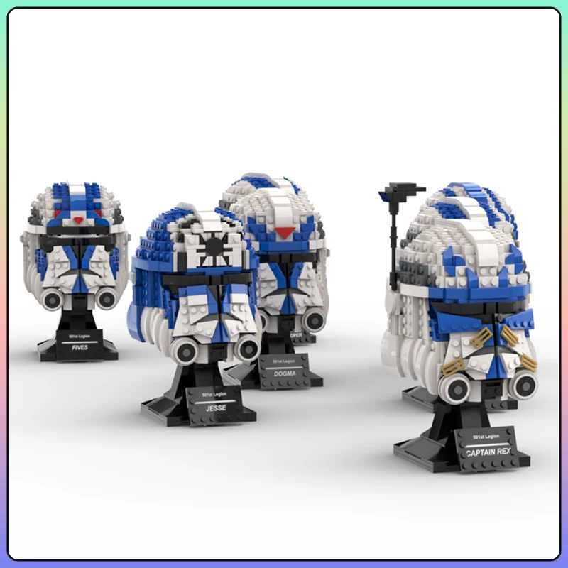 Star Movie MOC Bricks 501st Legion Helmet Collection Building Block Model Sets DIY Child Hobbies Toys Christmas Gifts