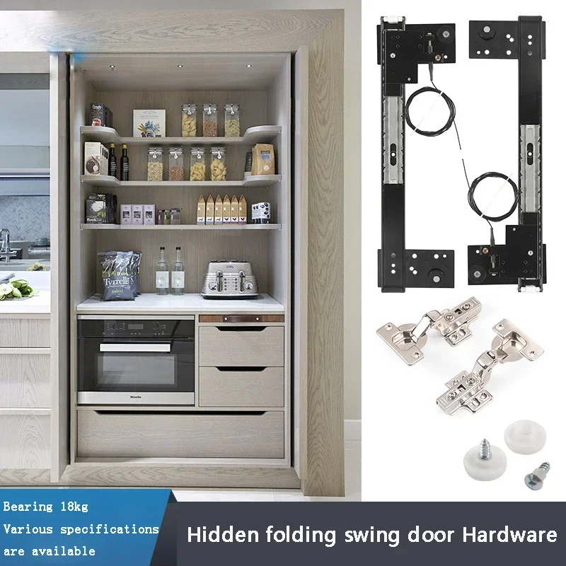 

Cabinet Side Hidden Slide Rail Wardrobe Folding Telescopic Plug-in Storage Swing Door Rail Furniture Hardware Set