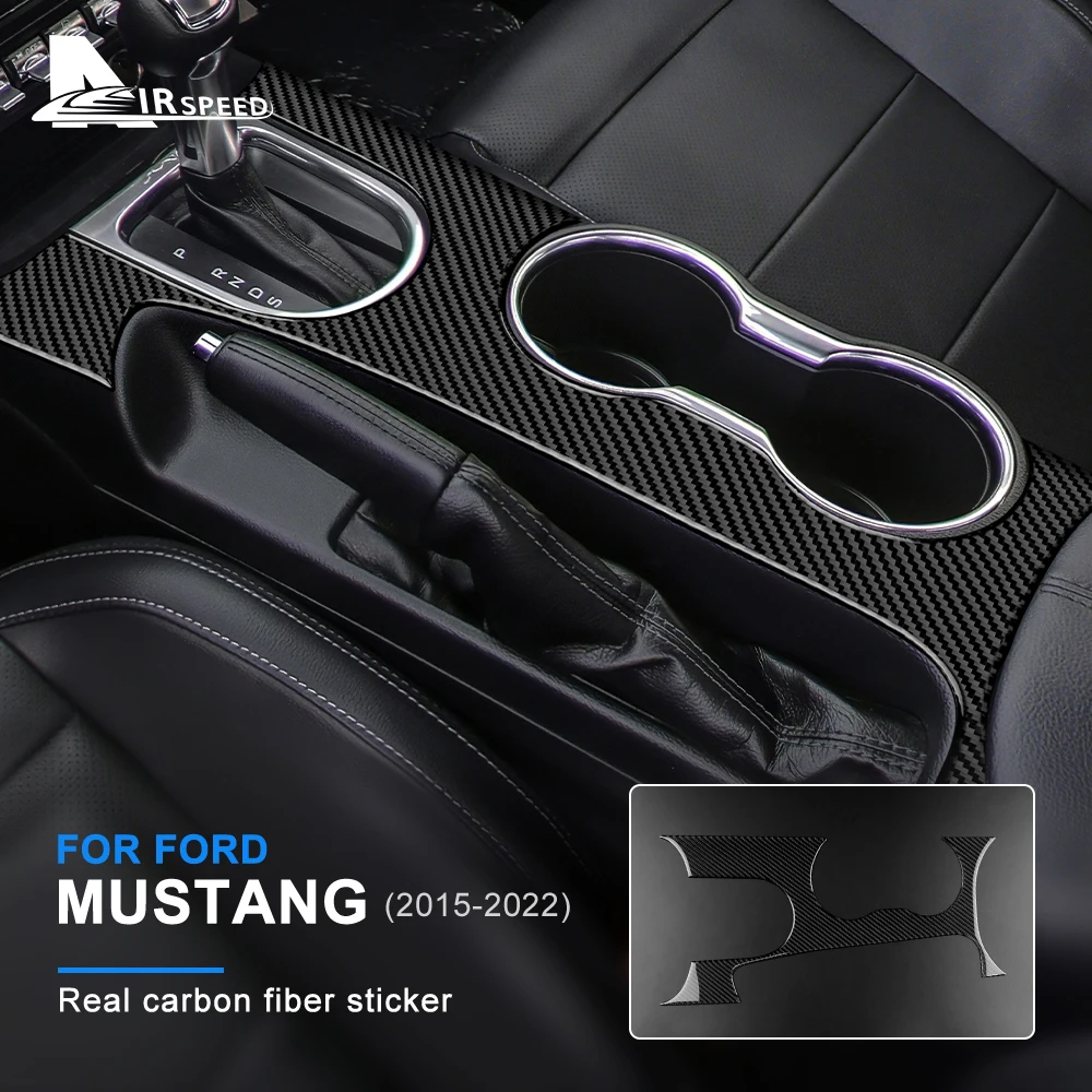 

Чехол для Ford Mustang 2015 2016 2017 2018 2019 2020 2021 2022 2023 из настоящего углеродного волокна, наклейка на центральную консоль автомобиля