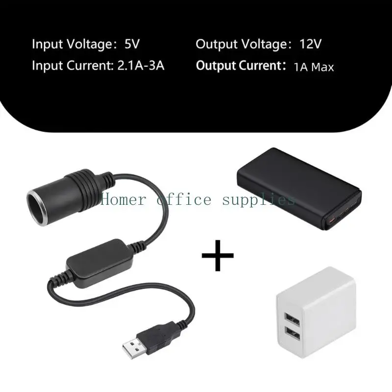 K43B Multipurpose 5V to 12V Car Socket Adapter for Digital Devices Charging